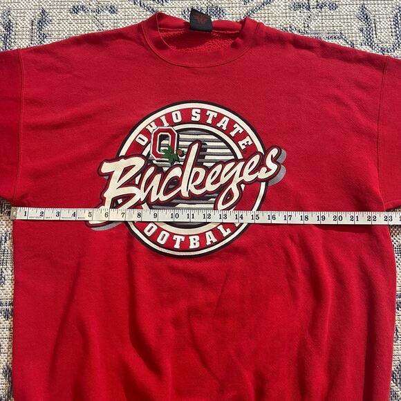 VTG 90's Ohio State Buckeyes Football College Crewneck Red Size XL - Picture 6 of 7